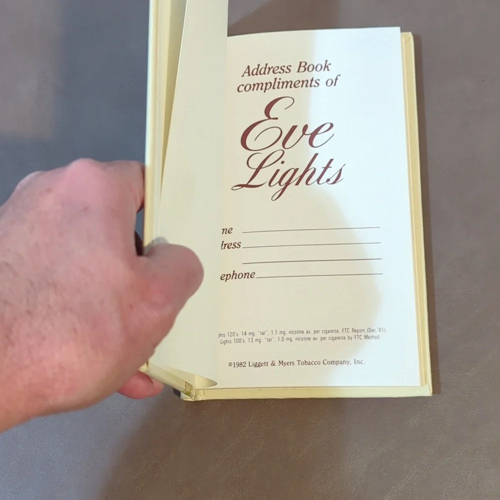 2 Address Books 1973 C R Gibson 1982 Eve Lights Liggett & Myers Tobacco Co
